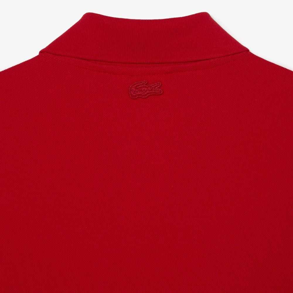 Lacoste Contrast Placket And Crocodile Badge Polo Red | QLEO-06158