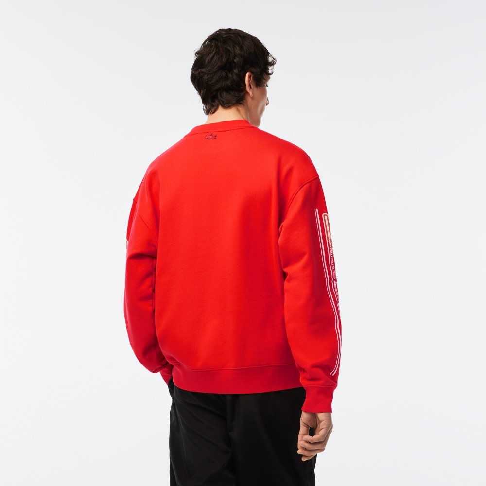 Lacoste Cotton Fleece Loose Fit Sweatshirt Orange | BCTG-83504