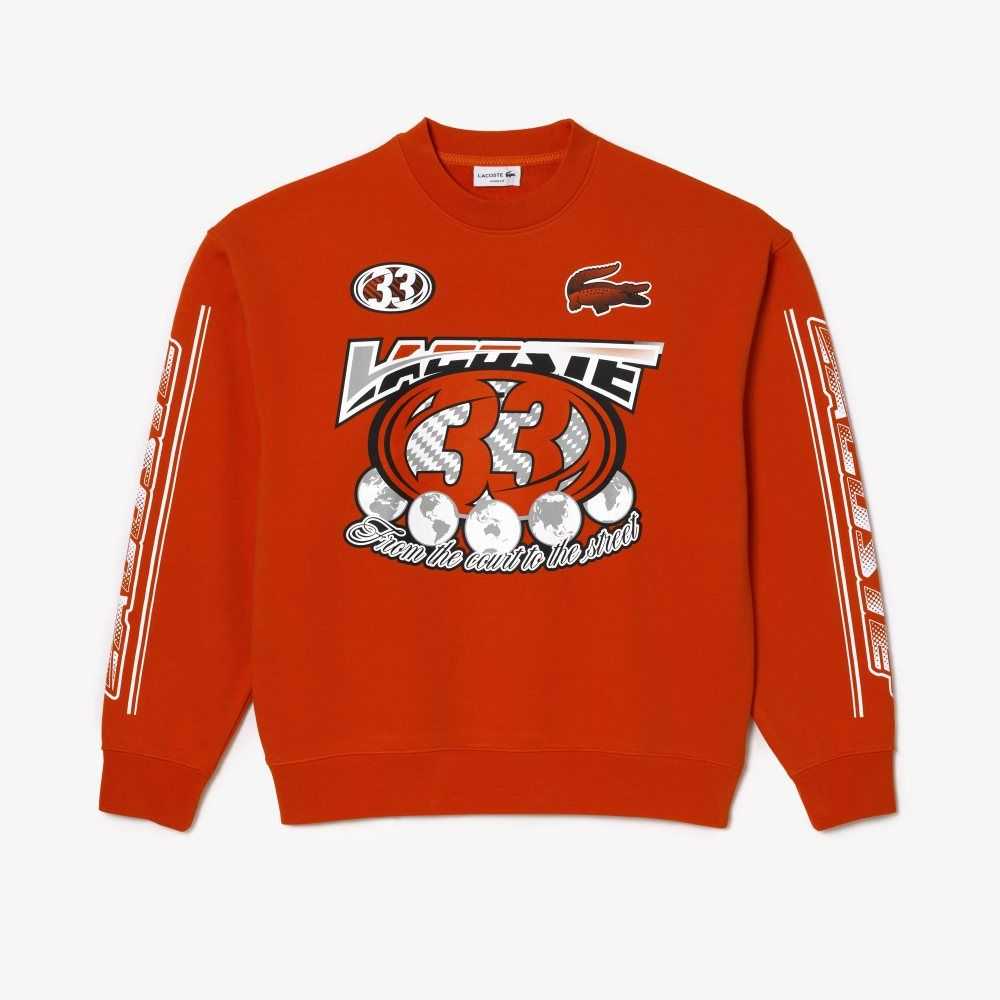 Lacoste Cotton Fleece Loose Fit Sweatshirt Orange | BCTG-83504
