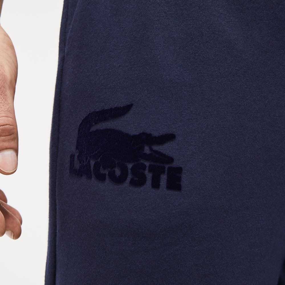 Lacoste Cotton Fleece Lounge Joggers Navy Blue | PMLK-05627