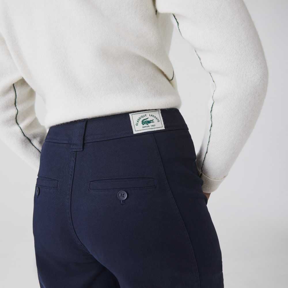 Lacoste Cotton Gabardine Pants Navy Blue | VDEG-24019