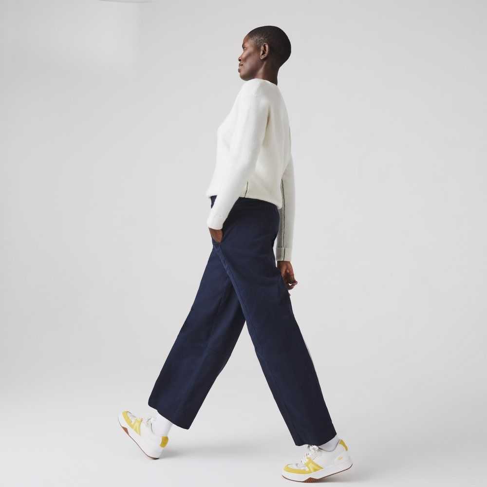 Lacoste Cotton Gabardine Pants Navy Blue | VDEG-24019