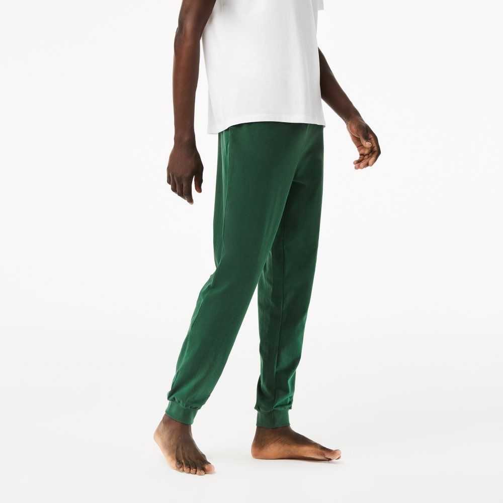 Lacoste Cotton Jersey Pajama Set White / Green | XDJP-63245