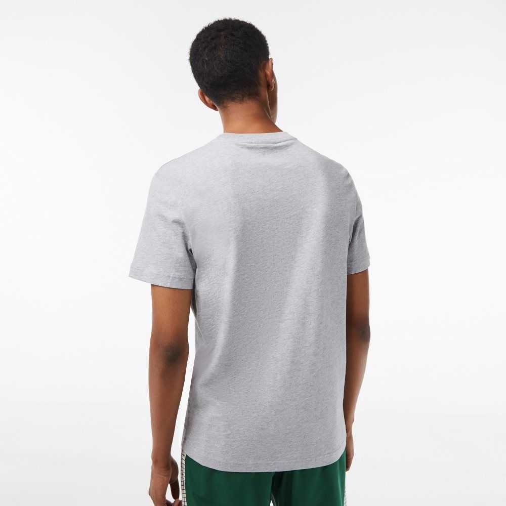 Lacoste Cotton Jersey Print T-Shirt Grey Chine | BPZT-15289