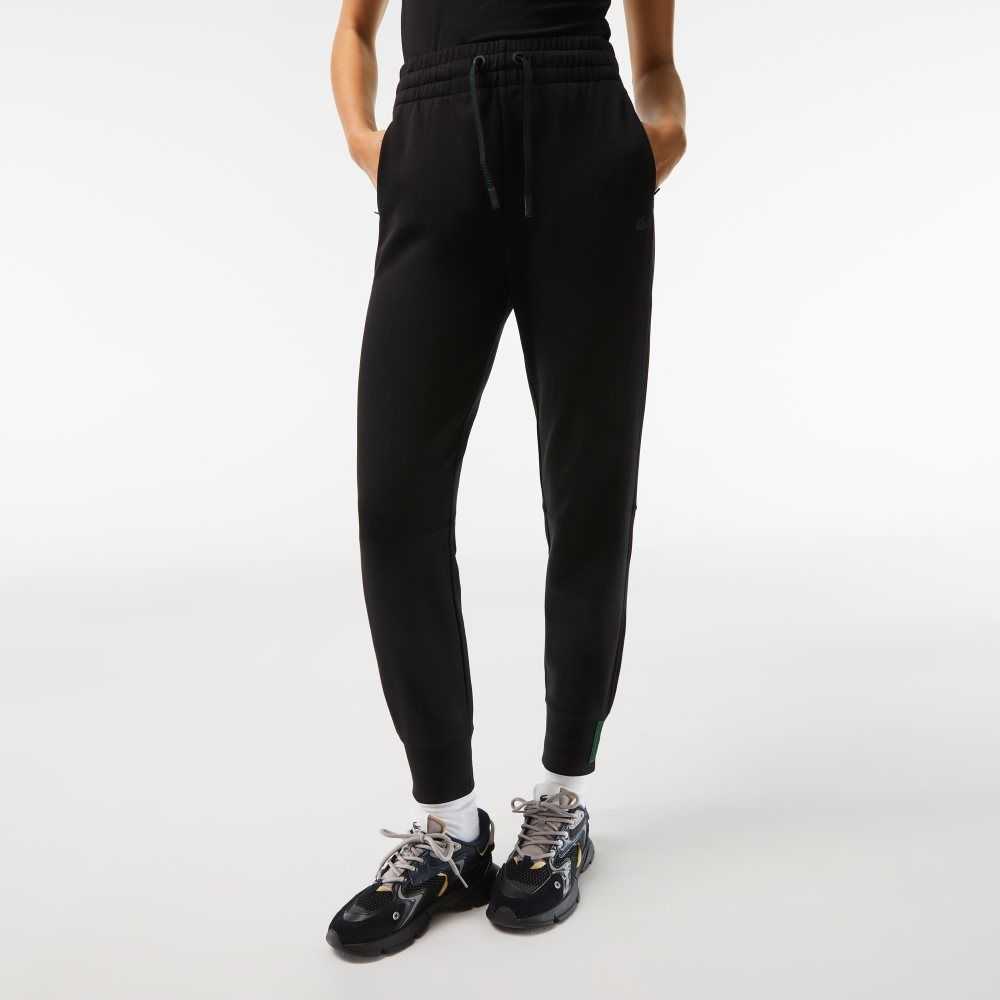 Lacoste Cotton Jersey Trackpants Black | UMOS-83791