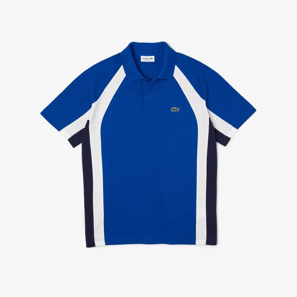 Lacoste Cotton Mini-Pique Colorblock Polo Blue / Navy Blue / White | KXCY-70398