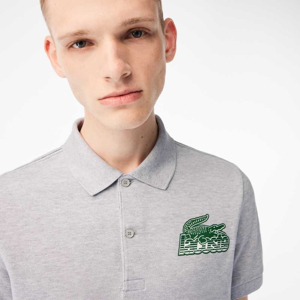 Lacoste Cotton Mini-Pique Polo Grey Chine | GHZO-70286