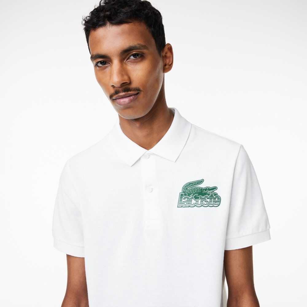 Lacoste Cotton Mini-Pique Polo White | SUDK-81395