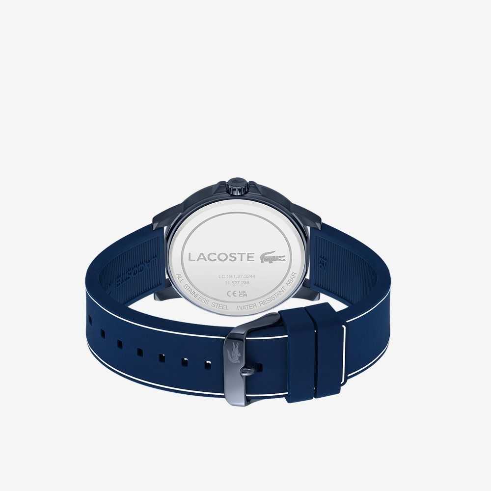 Lacoste Court 3 Hands Blue Silicone Watch Blue | XNCK-94851