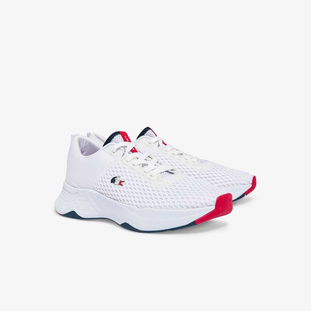 Lacoste Court-Drive Textured Sneakers Wht/Nvy/Red | XOVG-93147