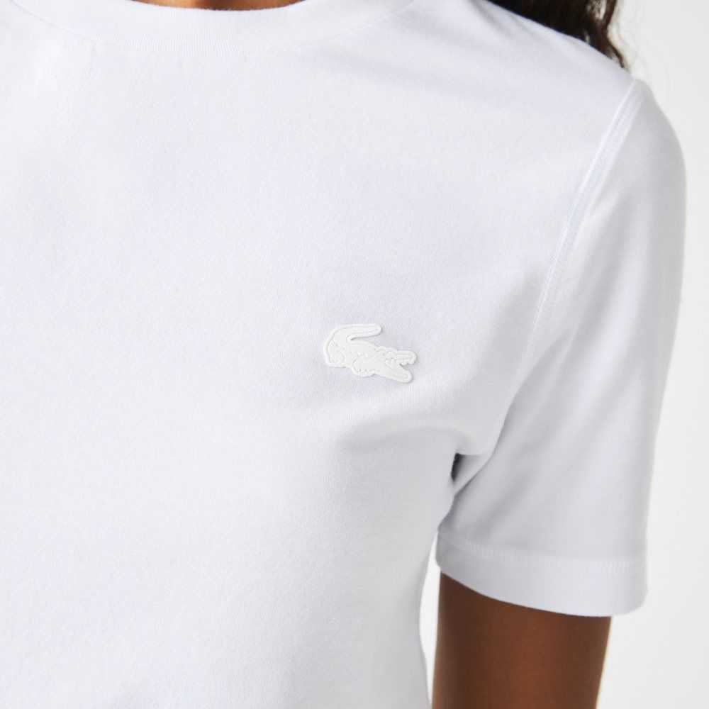 Lacoste Crew Neck Cotton Blend T-Shirt White | PZXF-61985