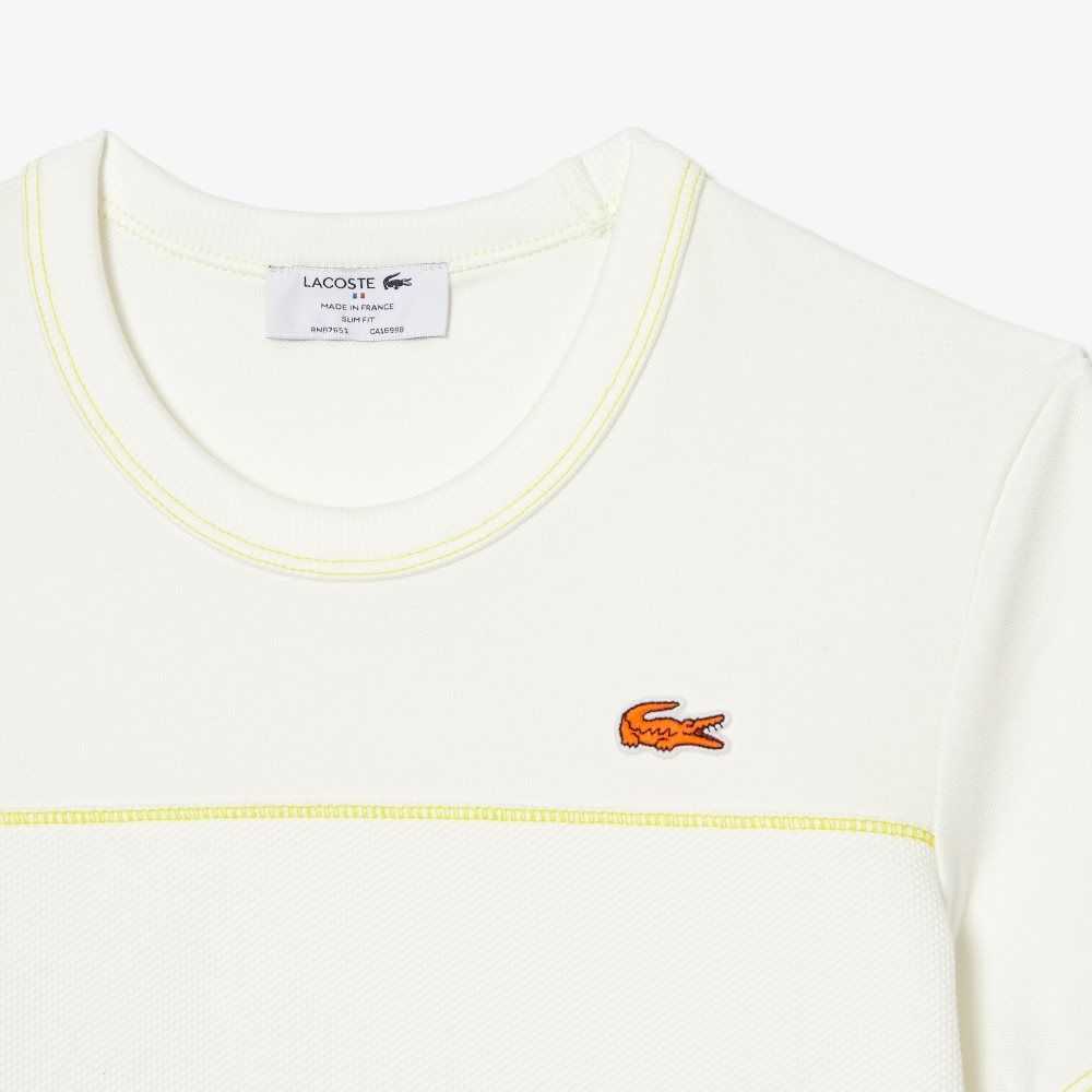 Lacoste Crew Neck French Made Organic Cotton Pique T-Shirt White | BJFA-03419