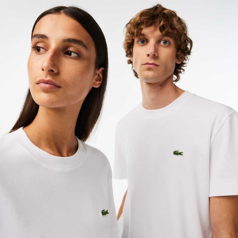 Lacoste Crew Neck Organic Cotton T-Shirt White | EUDI-26495