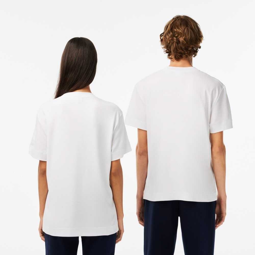 Lacoste Crew Neck Organic Cotton T-Shirt White | EUDI-26495