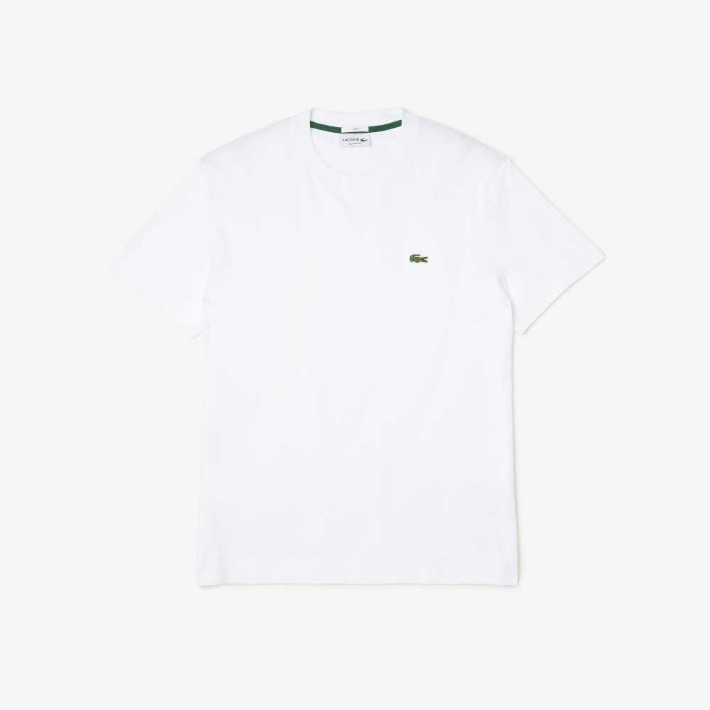 Lacoste Crew Neck Organic Cotton T-Shirt White | EUDI-26495