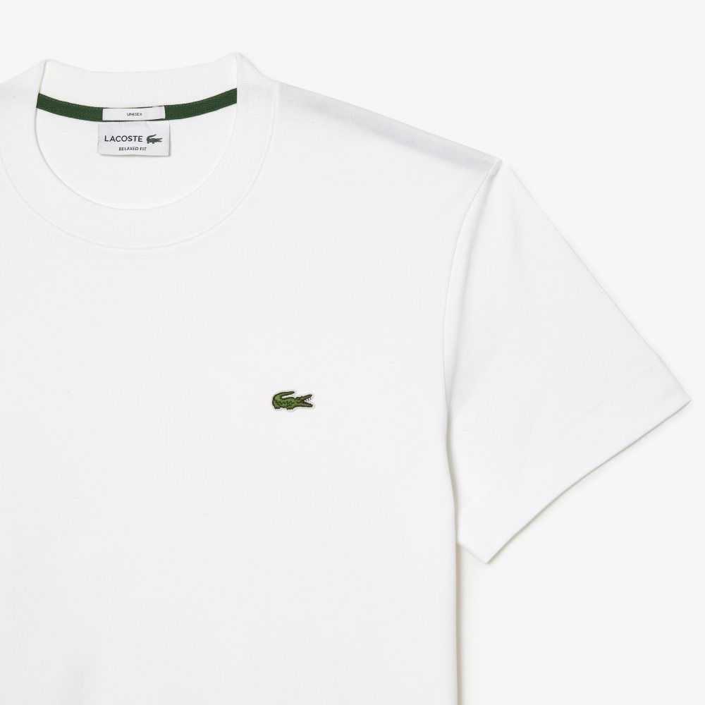 Lacoste Crew Neck Organic Cotton T-Shirt White | EUDI-26495