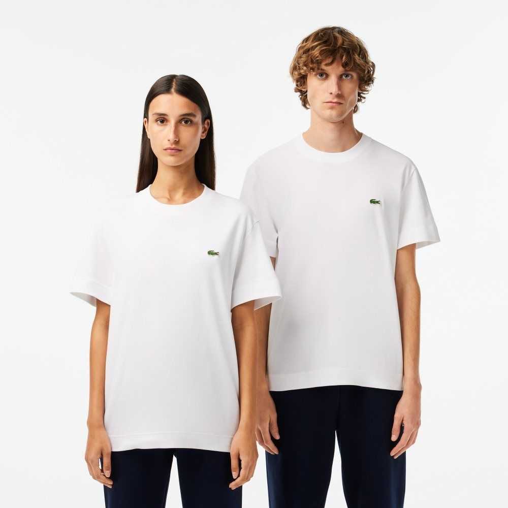 Lacoste Crew Neck Organic Cotton T-Shirt White | EUDI-26495