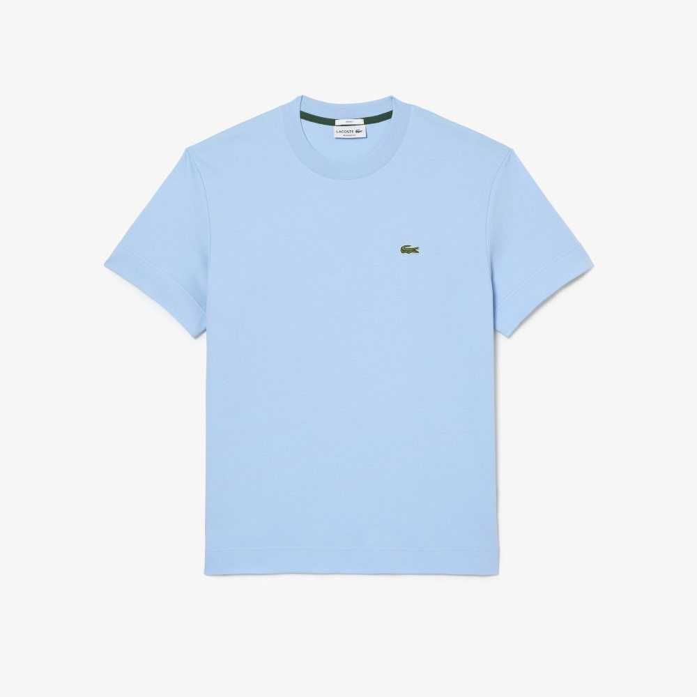 Lacoste Crew Neck Organic Cotton T-Shirt Blue | MZBL-82063