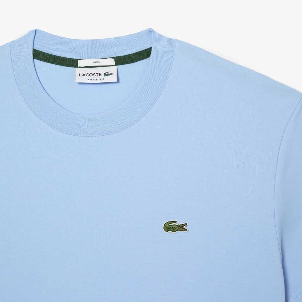 Lacoste Crew Neck Organic Cotton T-Shirt Blue | MZBL-82063