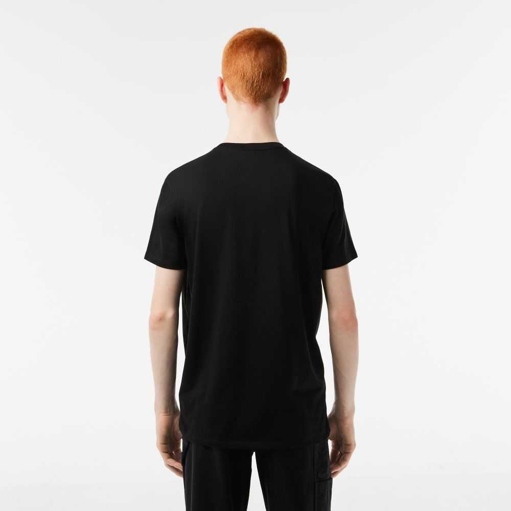 Lacoste Crew Neck Pima Cotton Jersey T-Shirt Black | FMYX-12037