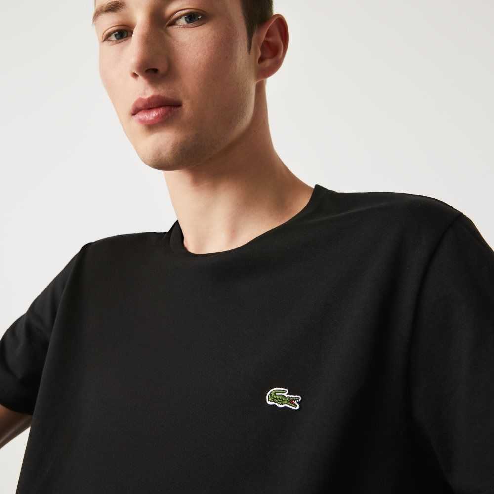 Lacoste Crew Neck Pima Cotton Jersey T-Shirt Black | FMYX-12037