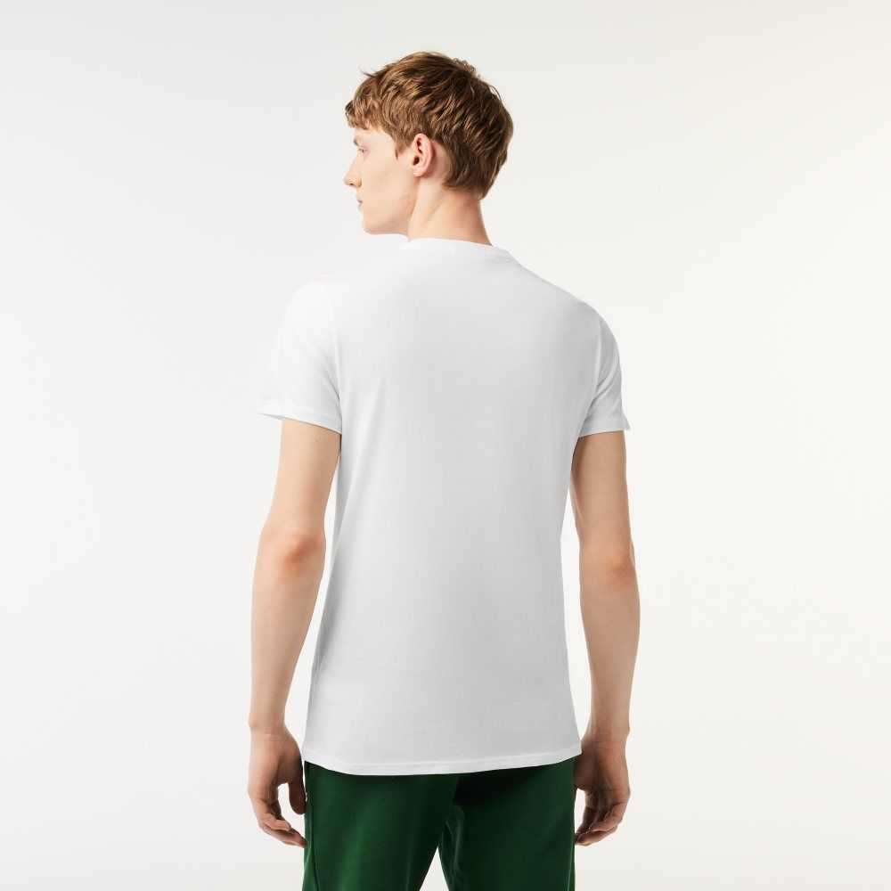 Lacoste Crew Neck Pima Cotton Jersey T-Shirt White | PHYK-78620