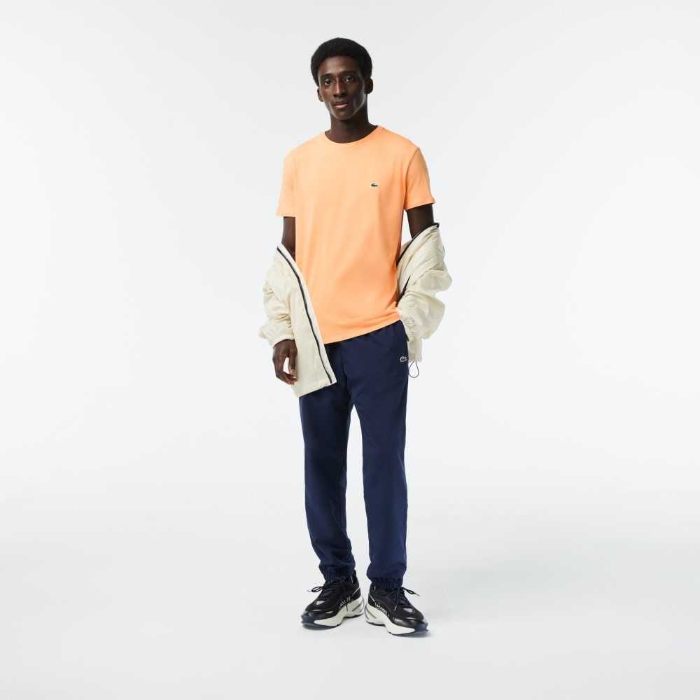 Lacoste Crew Neck Pima Cotton Jersey T-Shirt Light Orange | PRFT-27068