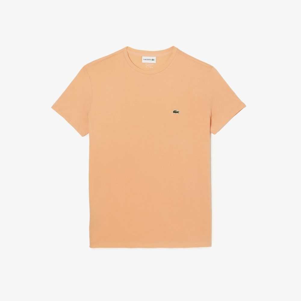 Lacoste Crew Neck Pima Cotton Jersey T-Shirt Light Orange | PRFT-27068