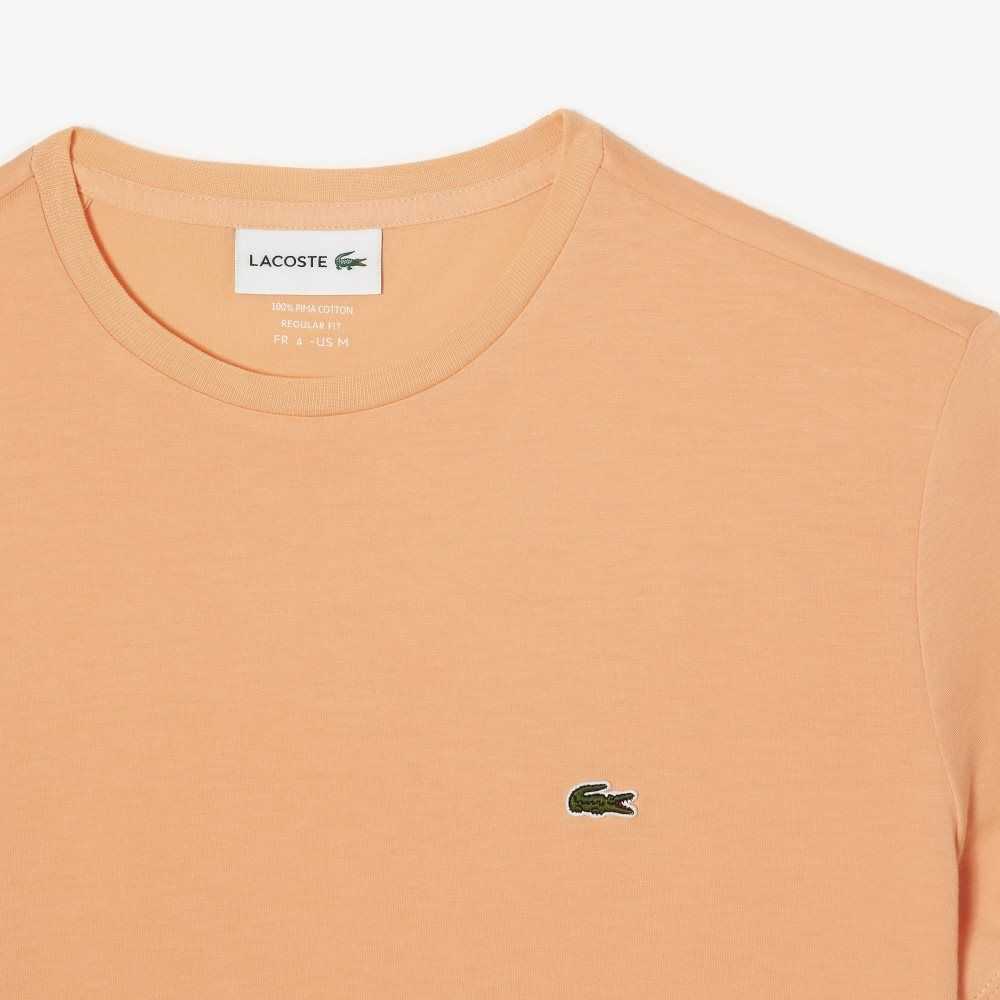 Lacoste Crew Neck Pima Cotton Jersey T-Shirt Light Orange | PRFT-27068