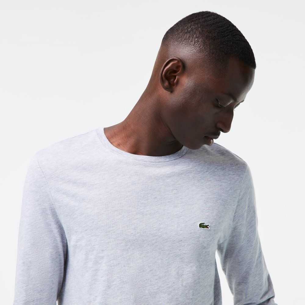 Lacoste Crew Neck Pima Cotton Jersey T-Shirt Grey Chine | RGVI-18375