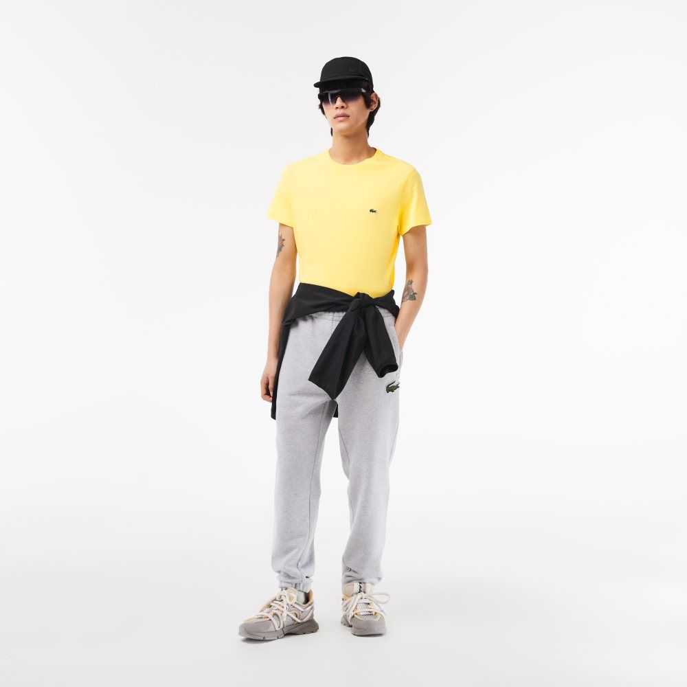 Lacoste Crew Neck Pima Cotton Jersey T-Shirt Yellow | TNPK-86032