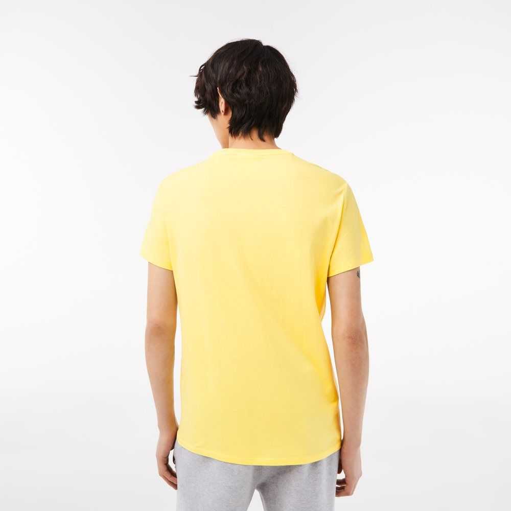 Lacoste Crew Neck Pima Cotton Jersey T-Shirt Yellow | TNPK-86032