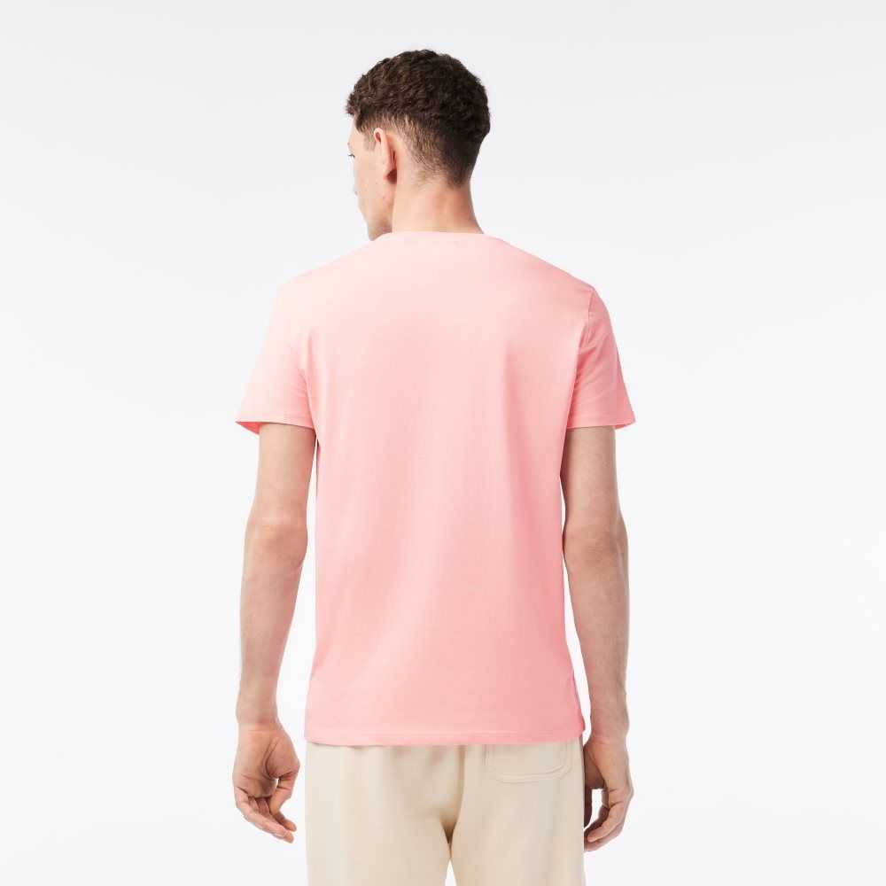 Lacoste Crew Neck Pima Cotton Jersey T-Shirt Pink | TXYM-40986