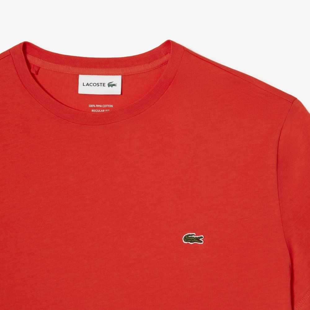 Lacoste Crew Neck Pima Cotton Jersey T-Shirt Orange | WSGR-17836