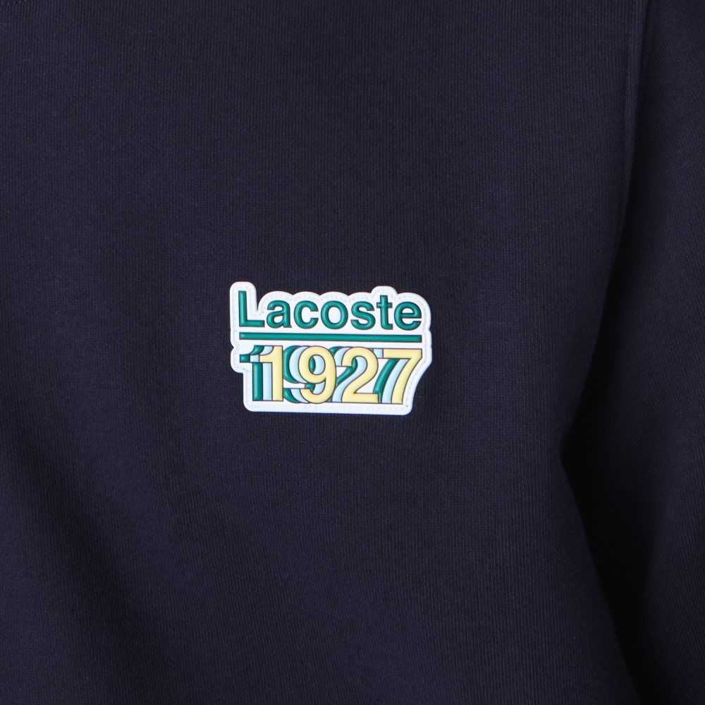 Lacoste Crew Neck Vintage Badge Fleece Sweatshirt Navy Blue | JHYQ-15306