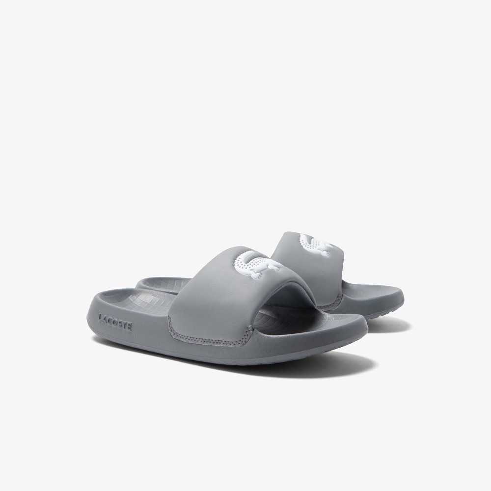 Lacoste Croco 1.0 Slides Grey/White | OWLE-84257