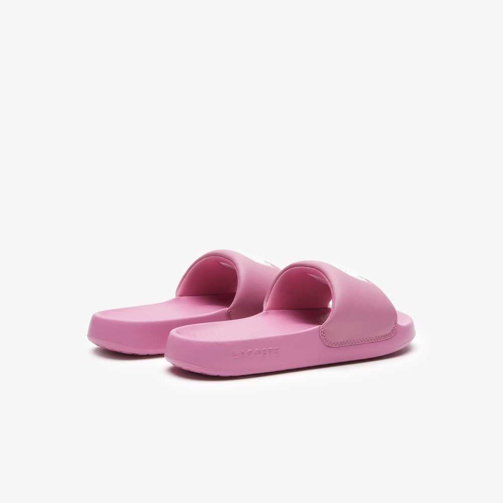 Lacoste Croco 1.0 Slides Pink/White | GUDS-51349