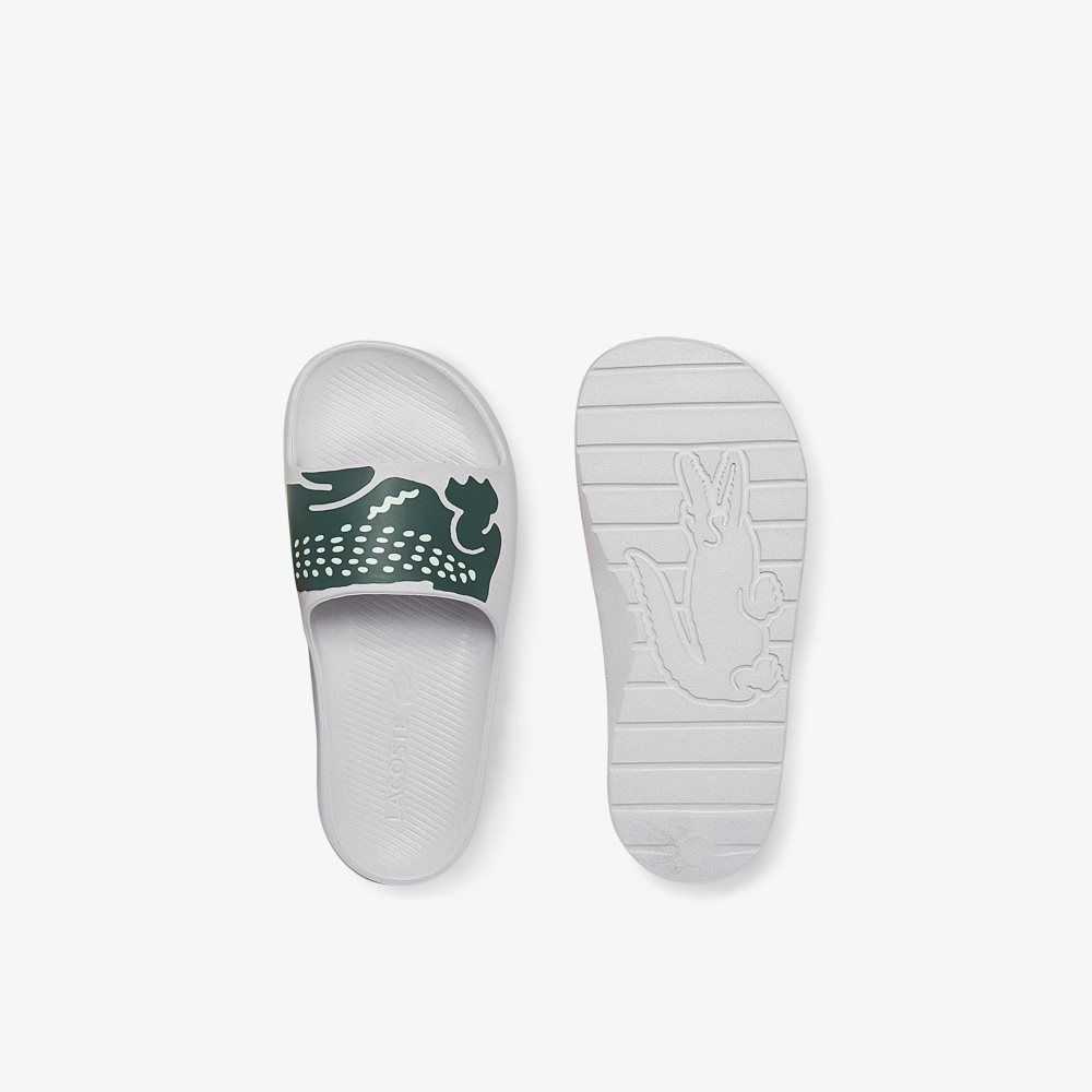 Lacoste Croco 2.0 Print Slides White/Dark Green | LKYC-37146