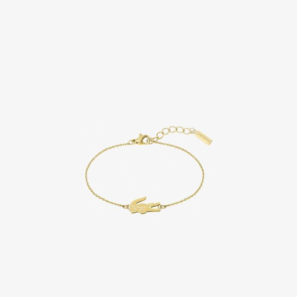 Lacoste Crocodile Bracelet Gold | FVSU-73801