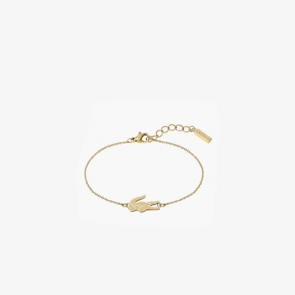 Lacoste Crocodile Bracelet Rose Gold | OMVB-52938