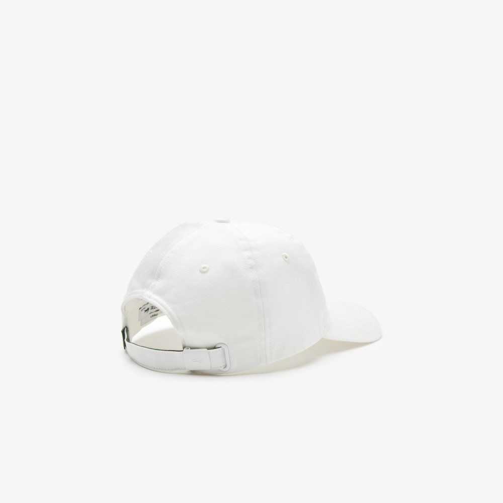 Lacoste Crocodile Patch Branded Cap White | ZCOH-07429