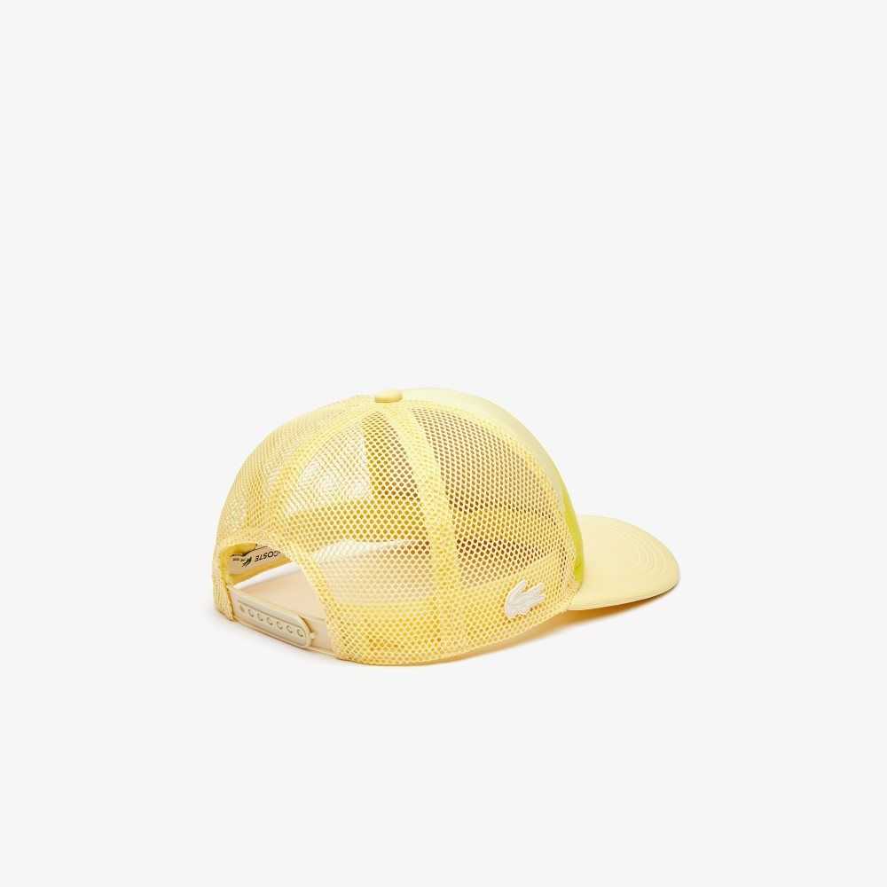 Lacoste Crocodile Print Neoprene And Mesh Cap Yellow | ANOV-15762