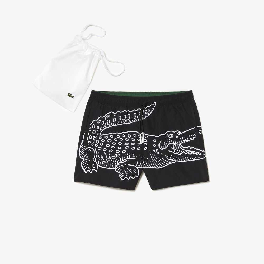 Lacoste Crocodile Print Swim Trunks 964 | NFCL-86209