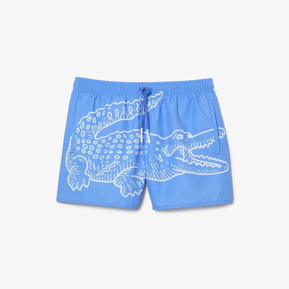 Lacoste Crocodile Print Swim Trunks B04 | GJXS-95416