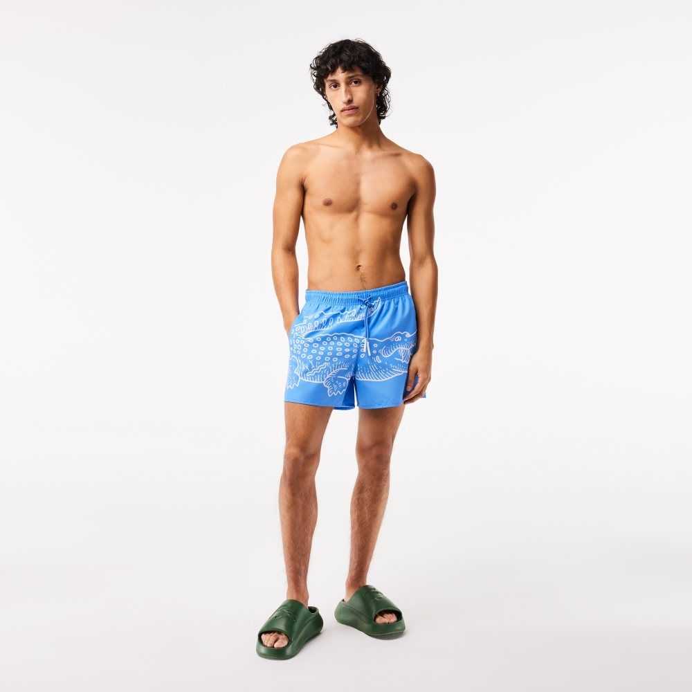 Lacoste Crocodile Print Swim Trunks B04 | GJXS-95416