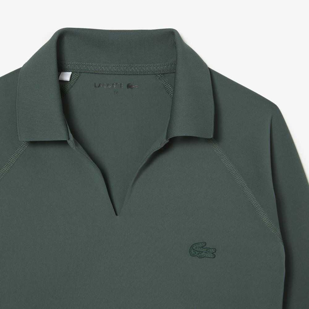Lacoste Cropped Long Sleeve Polo Green | FOJB-91740