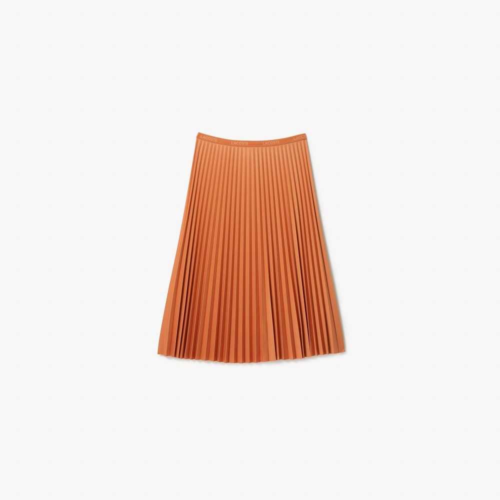 Lacoste Elasticized Waist Flowing Pleated Skirt Orange | LNOQ-26485