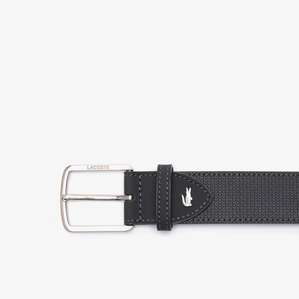 Lacoste Engraved Buckle Reversible Pique Leather Belt Dark Brown | YIFJ-83614