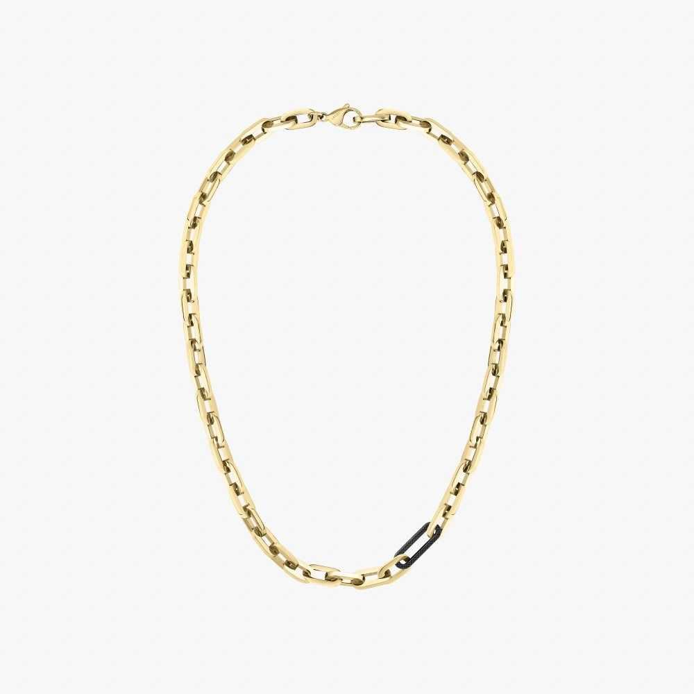 Lacoste Ensemble Necklace Yellow Gold And Black | GUSY-52971