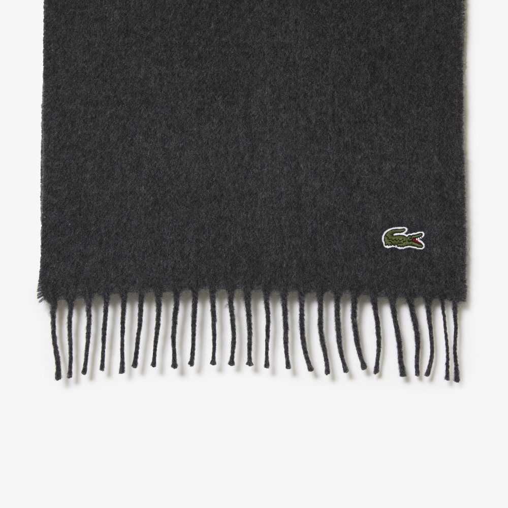 Lacoste Felt Wool And Cashmere Scarf Set Grey | VYFW-36852